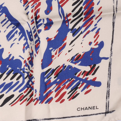 Chanel Silk CC Thistle Square Scarf 3 of 5