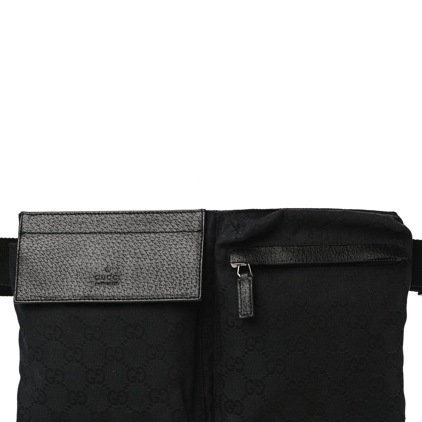 GG Monogram Double Pocket Belt Bag Black
