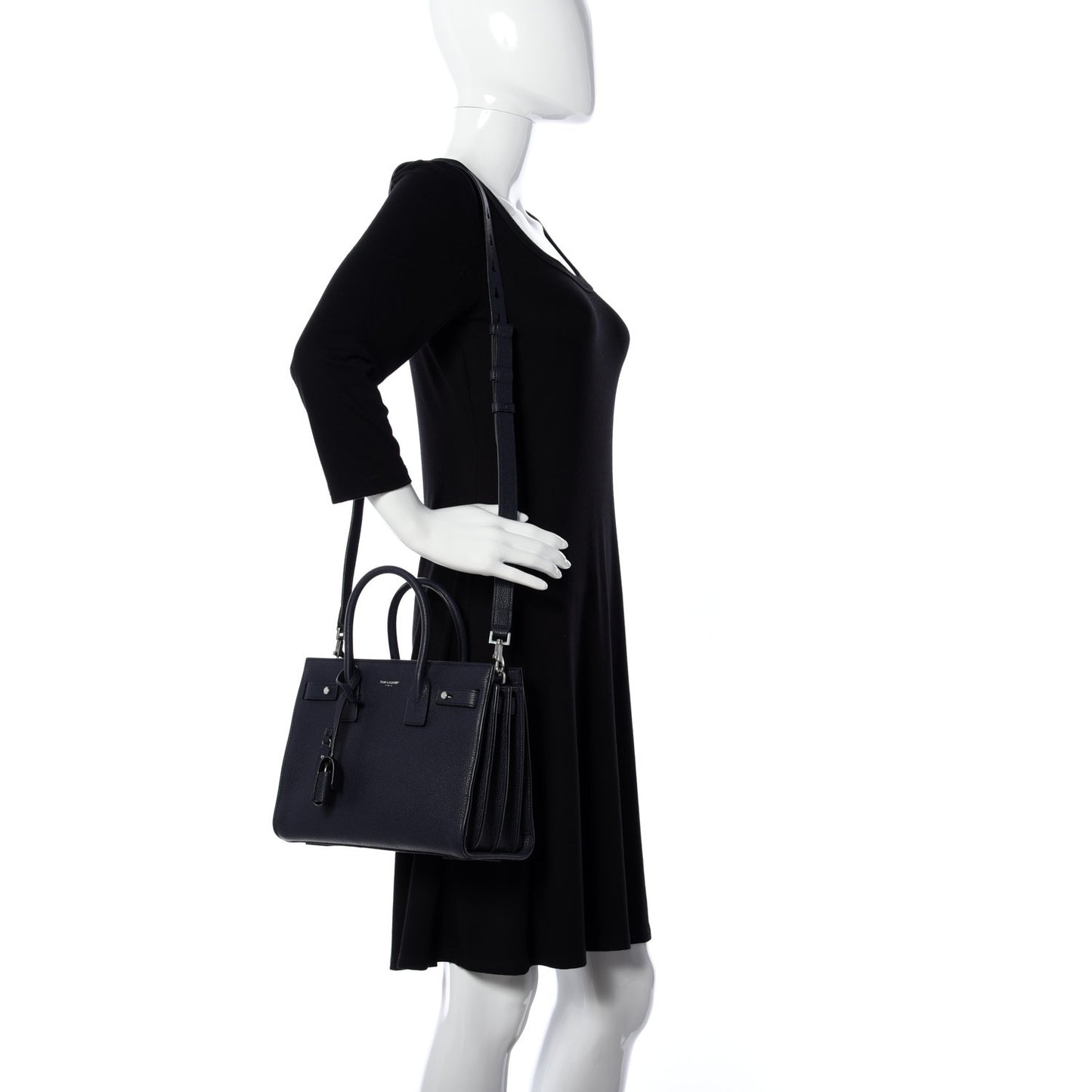 Grained Calfskin Baby Supple Sac De Jour Navy