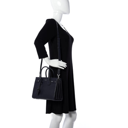 Saint Laurent Grained Calfskin Baby Supple Sac De Jour Navy 2 of 8