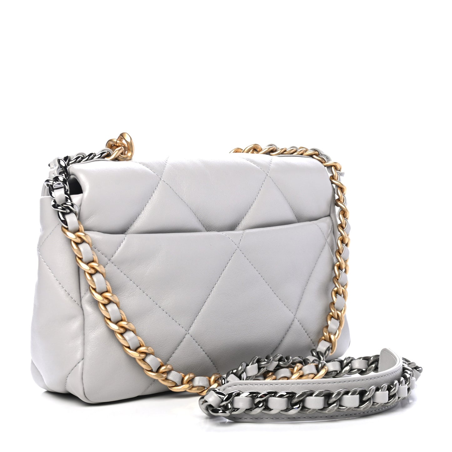 Lambskin Quilted Medium Chanel 19 Flap Grey