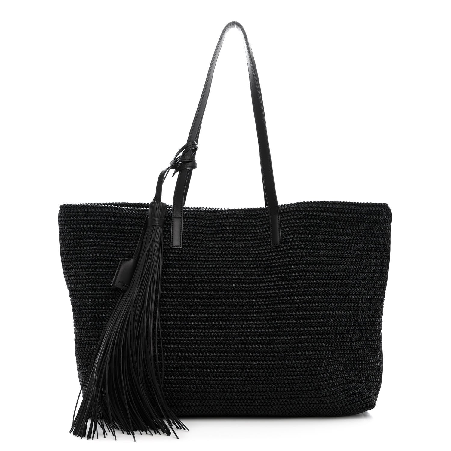 Saint Laurent Raffia Tote Black 1 of 13