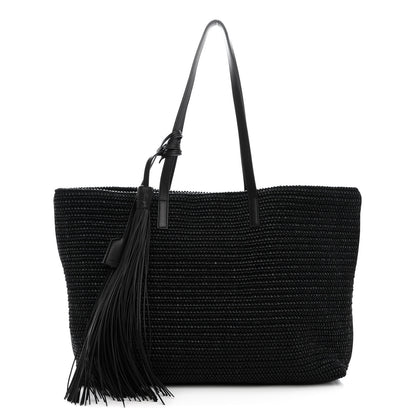 Saint Laurent Raffia Tote Black 1 of 13