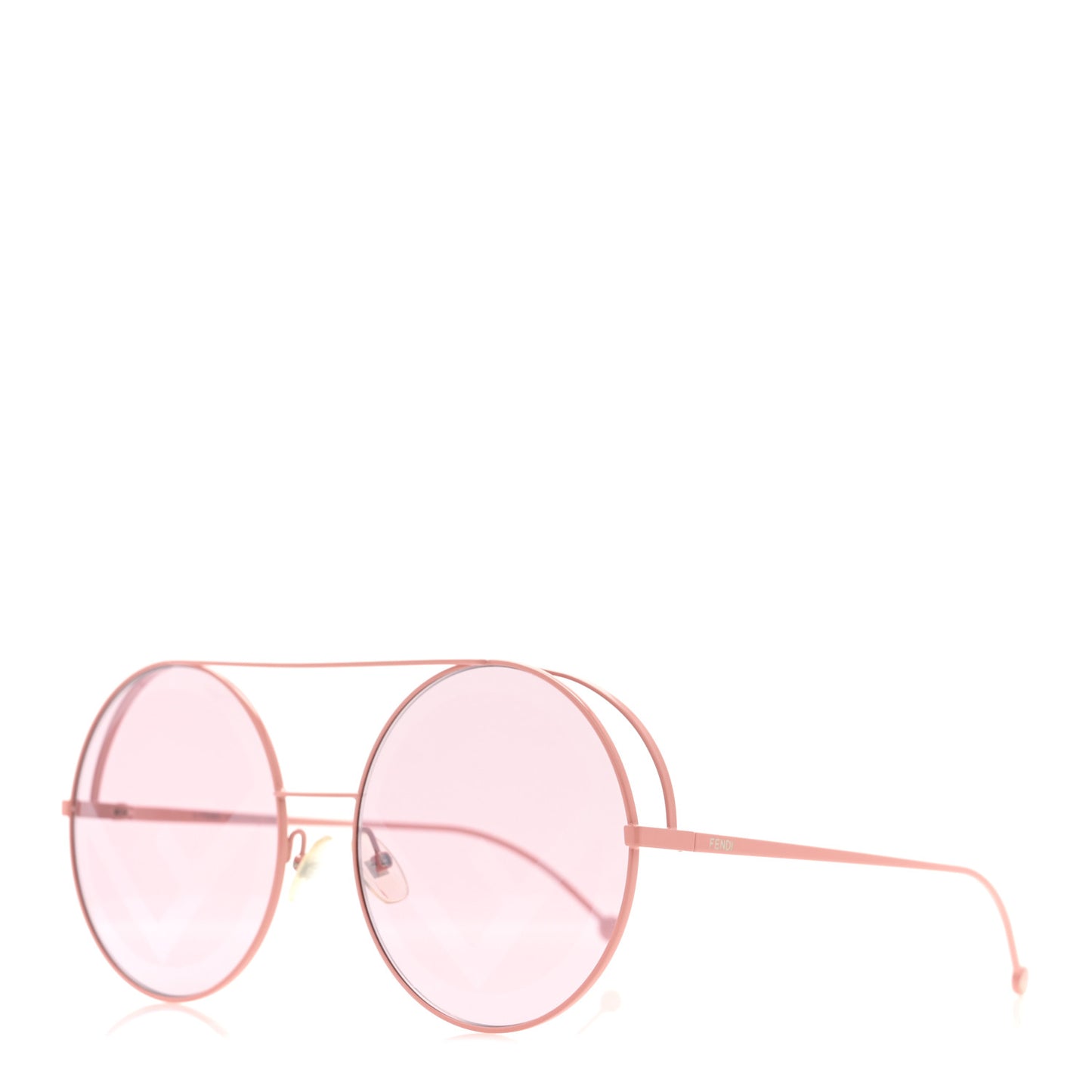 Metal F is Fendi Printed Run Away Round Frame Sunglasses FF 0343/S Pink