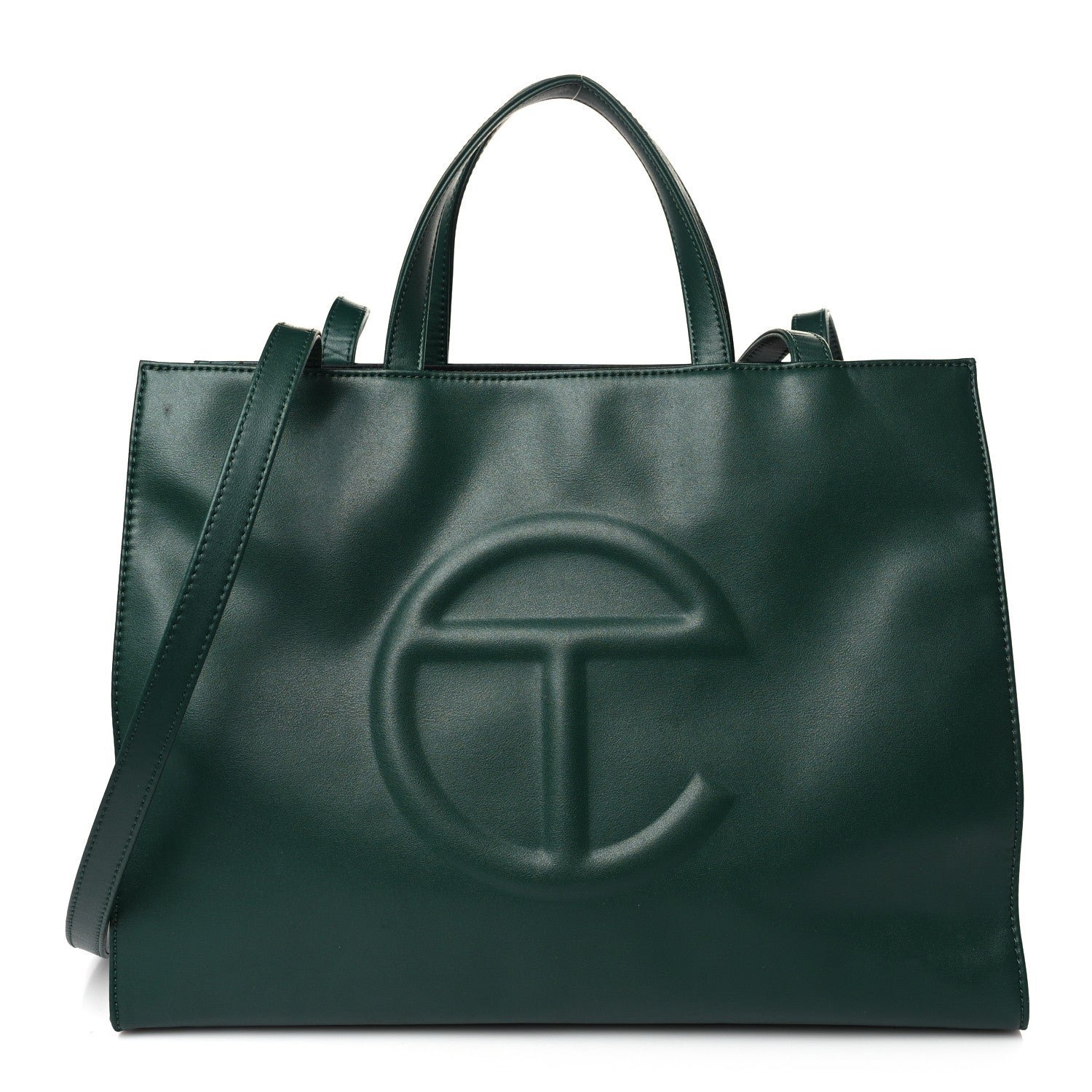 Telfar Vegan Leather Medium Shopping Bag Dark Olive 1 of 9