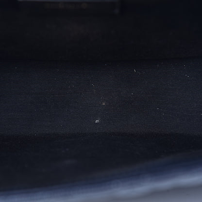 Saint Laurent Grain De Poudre Mixed Matelasse Large Triquilt Monogram Satchel Deep Marine 23 of 25