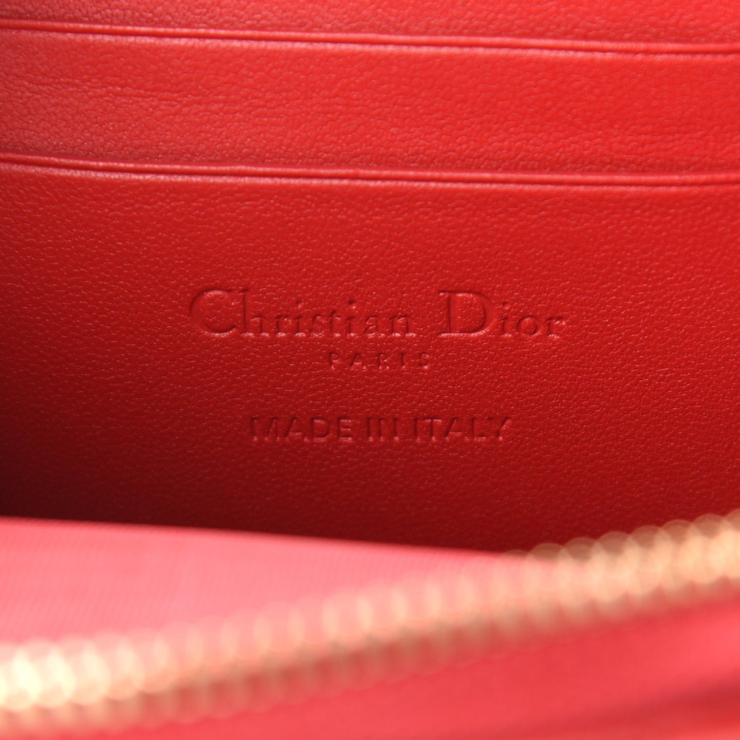 Lambskin Cannage Dioramour Lady Dior Phone Holder Bright Red