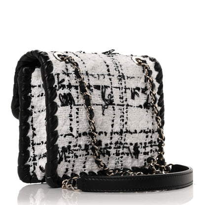 Chanel Tweed Braided Calfskin Mini My Own Frame Flap Grey Black 3 of 9