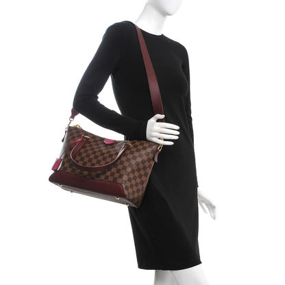 Louis Vuitton Damier Ebene Cuir Taurillon Hyde Park Fuchsia 2 of 7