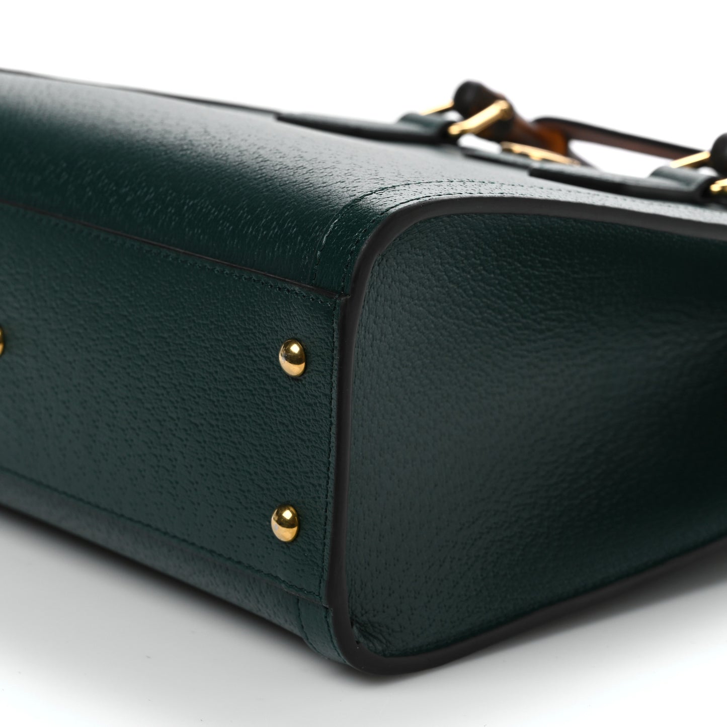Textured Dollar Calfskin Web Small Diana Tote Bag Green