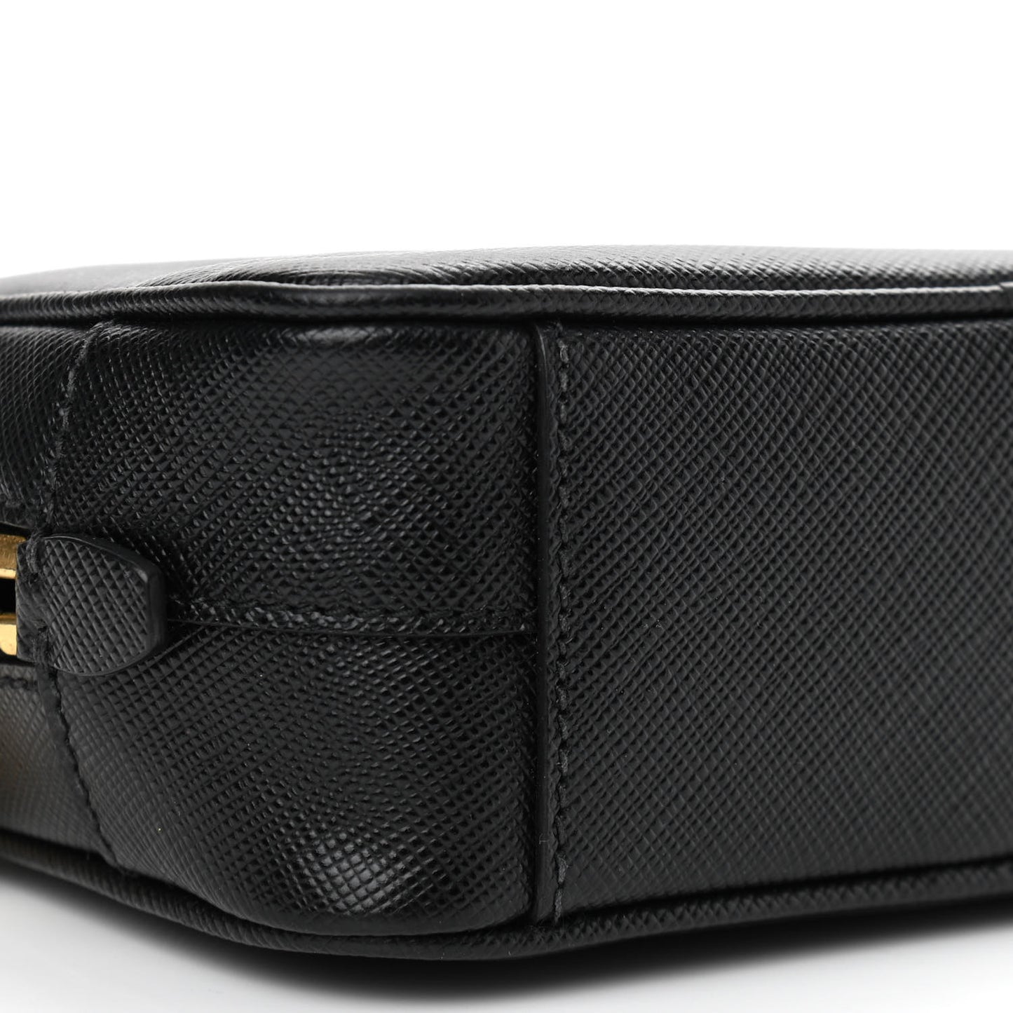 Saffiano Mini Camera Crossbody Bag Black