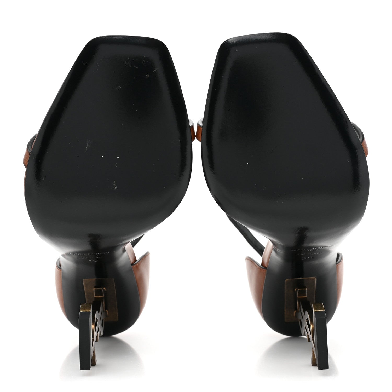 Saint Laurent Calfskin Opyum Sandals 39 Cognac 5 of 8