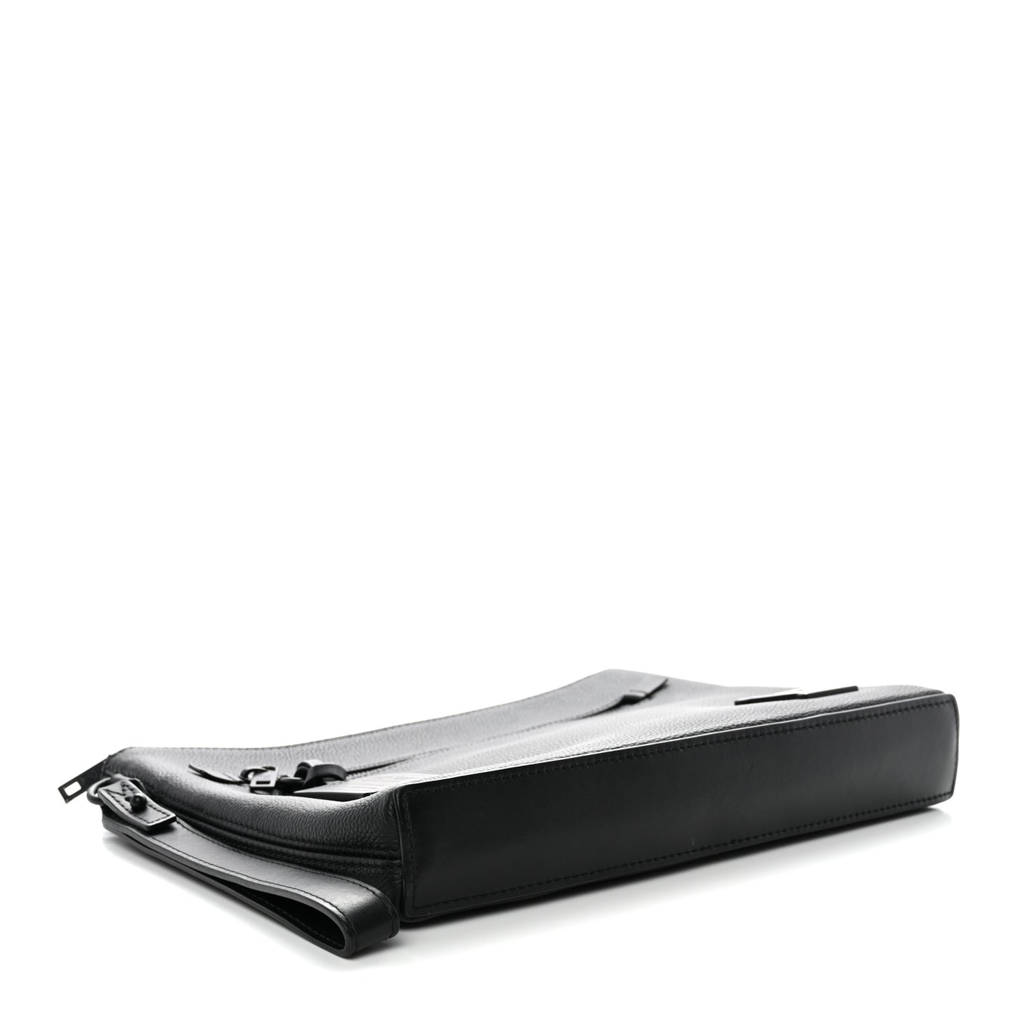 Grained Calfskin Aerogram Takeoff Pouch Black