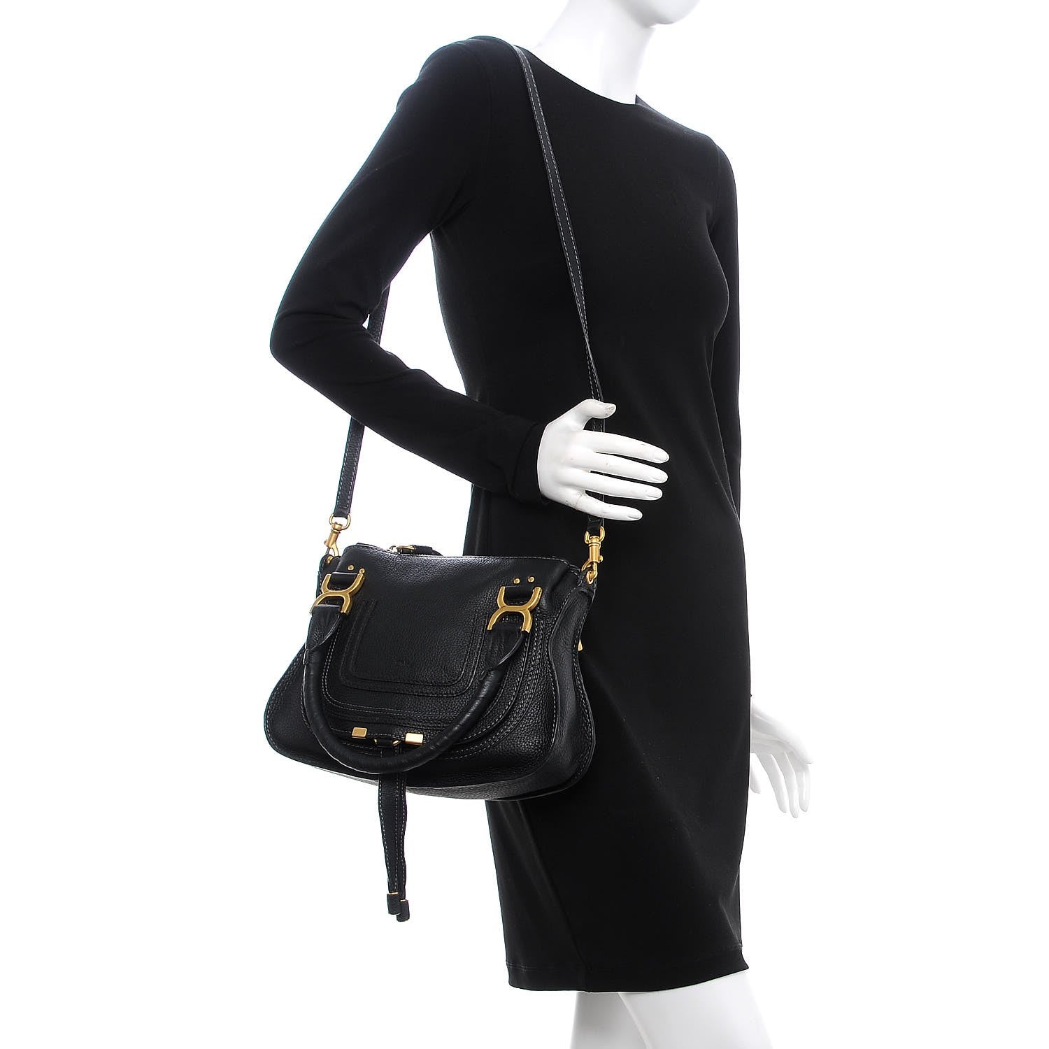 Chloe Calfskin Small Marcie Satchel Black 2 of 8