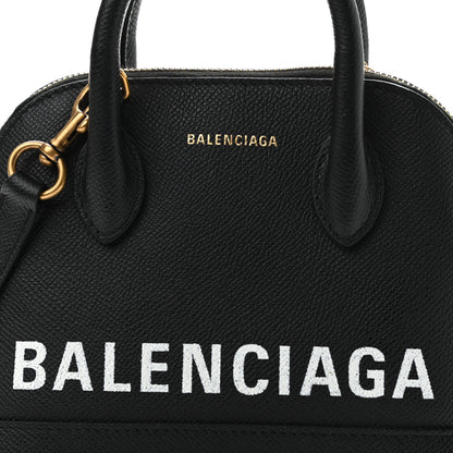 Balenciaga Signature Grained Calfskin XXS Ville Top Handle Bag Black White 9 of 12
