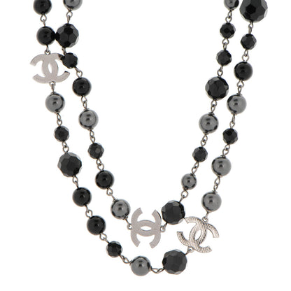 Chanel Ruthenium Bead CC Long Necklace Black 1 of 4