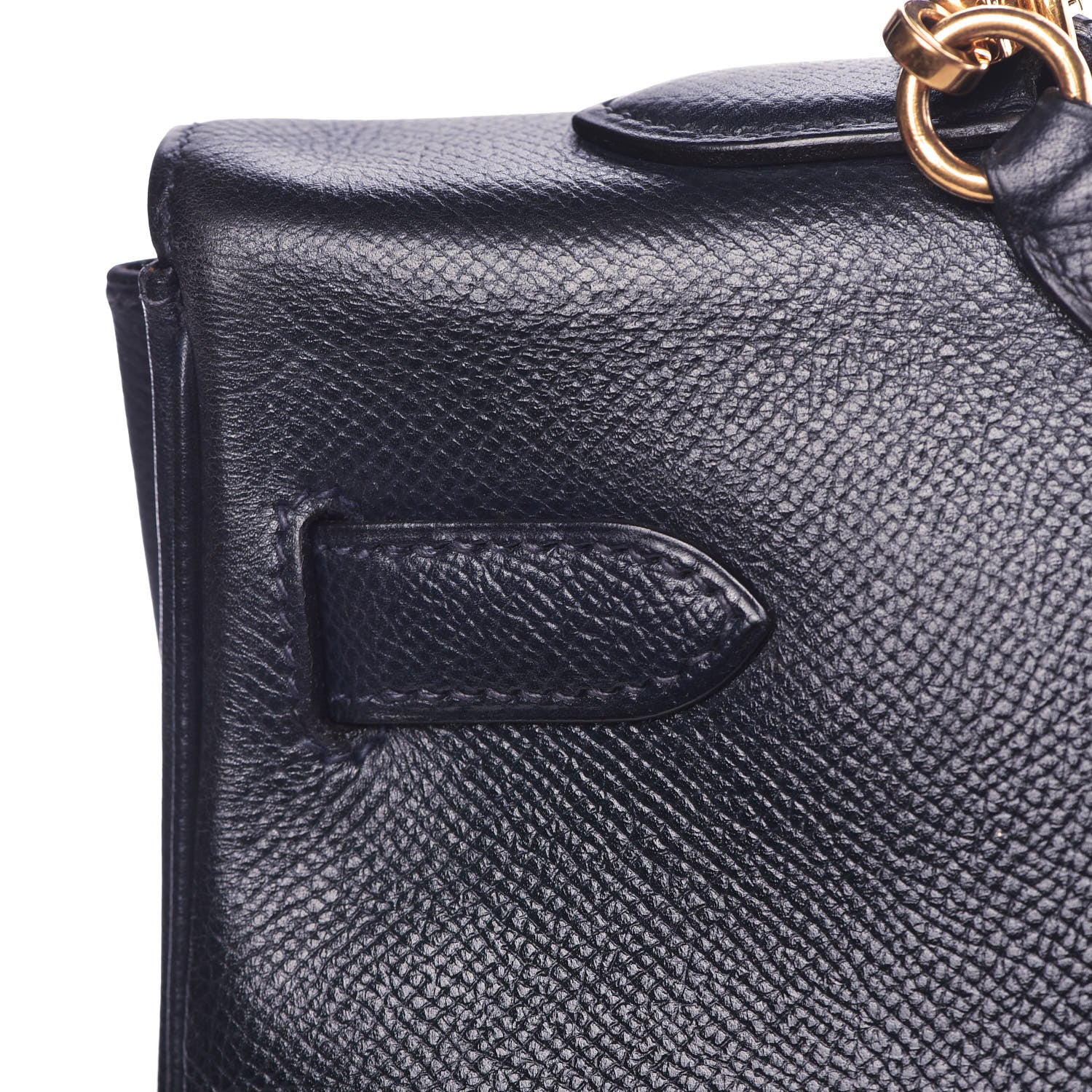 Hermes Courchevel Kelly Retourne 35 Bleu Marine 34 of 44