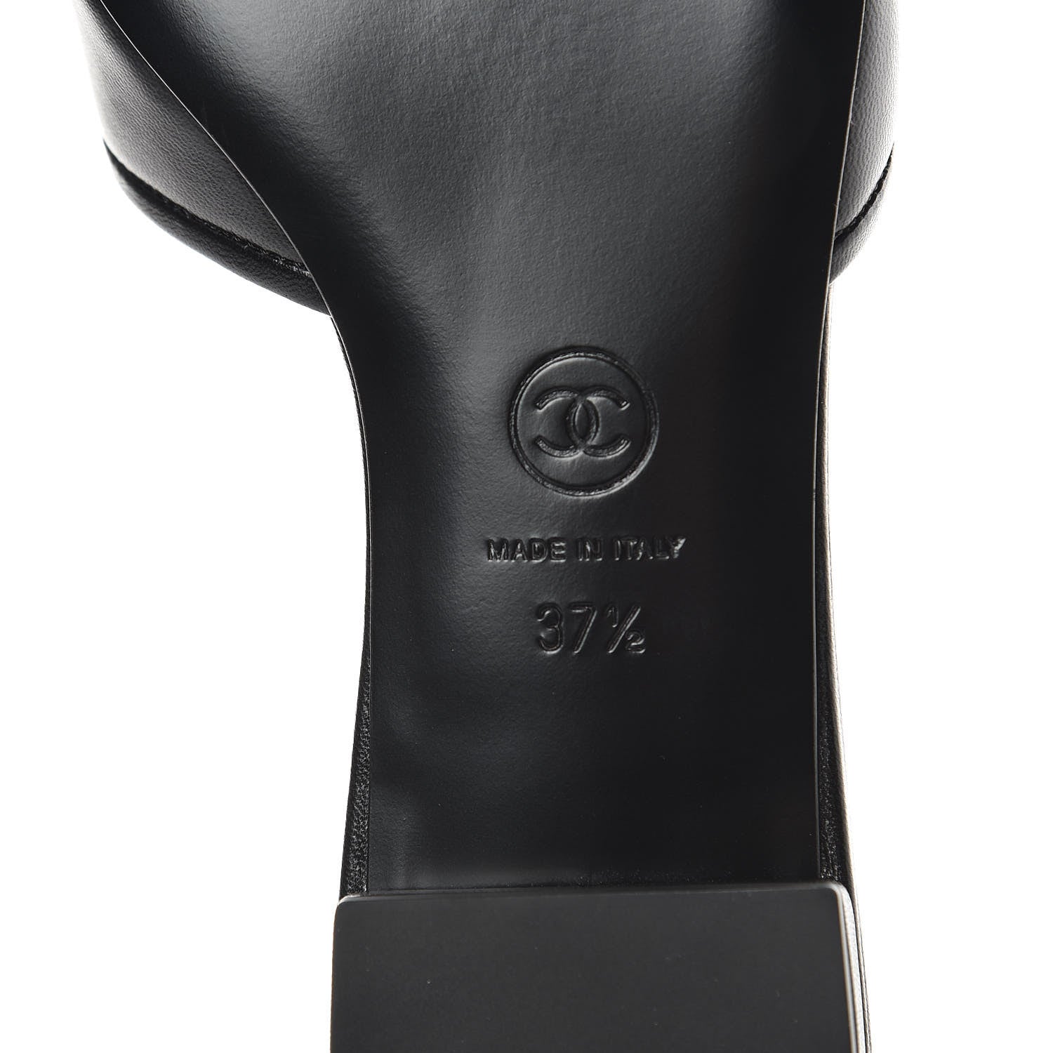 Chanel Lambskin Camellia Sandal Mules 37.5 Black 7 of 9