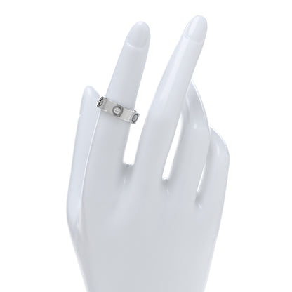 Cartier 18K White Gold 3 Diamond 5.5mm LOVE Ring 51 5.75 2 of 4