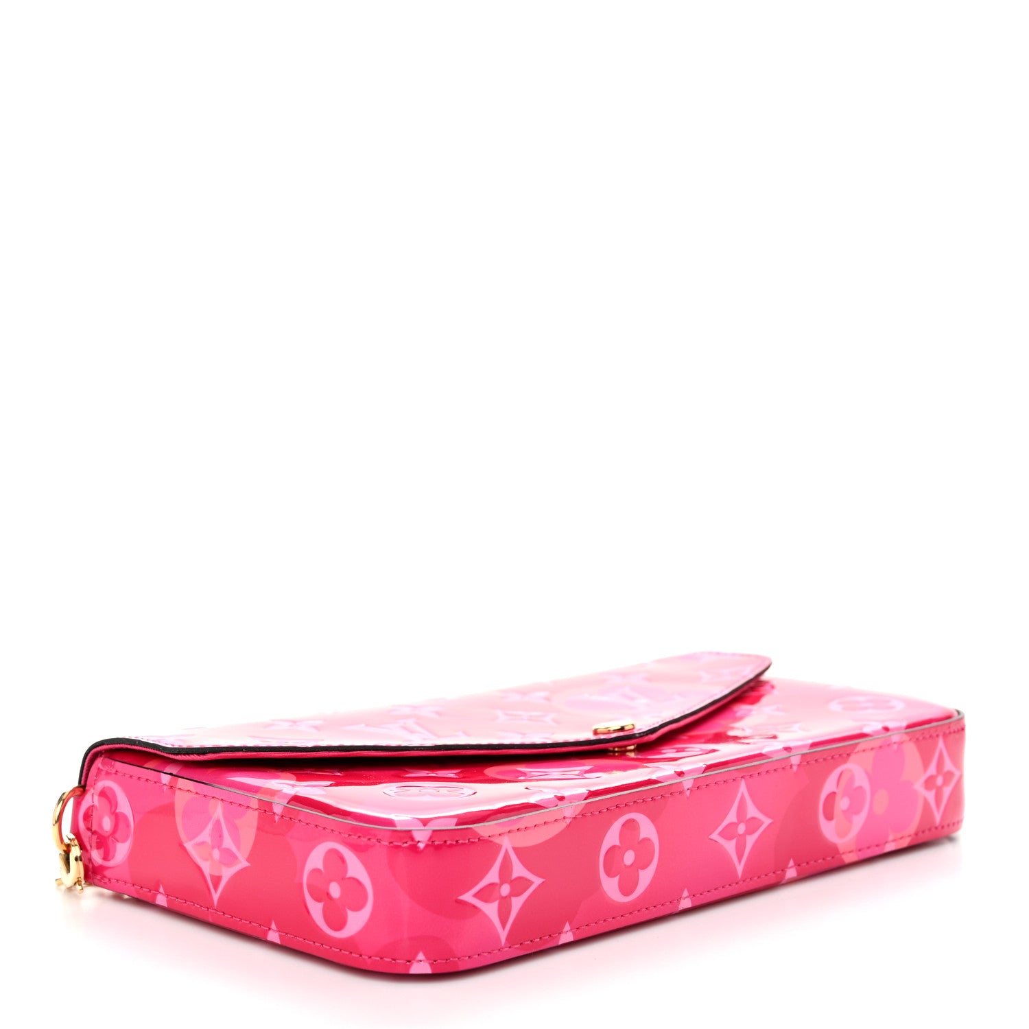 Louis Vuitton Vernis Valentine Pochette Felicie Chain Wallet Fuchsia 5 of 11
