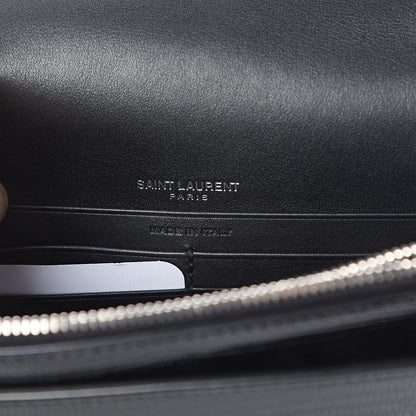 Saint Laurent Calfskin Lizard Embossed Monogram Sunset Chain Wallet Black 5 of 7