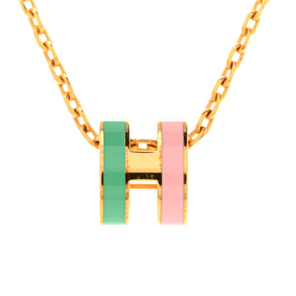 Hermes Lacquered Gold Mini Pop H Rocabar Pendant Necklace Malabar 4 of 7