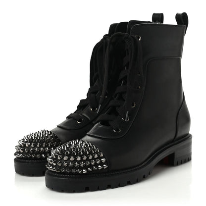 Christian Louboutin Calfskin Spikes TS Croc Flat Boots 36.5 Black 2 of 6