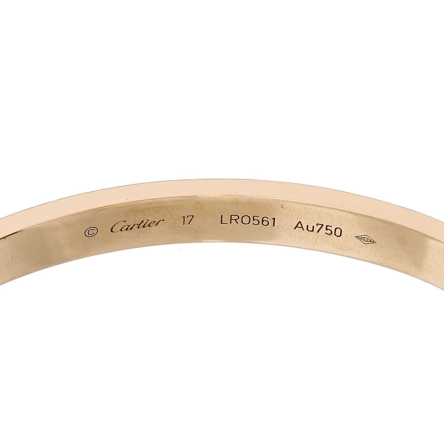 Cartier 18K Yellow Gold LOVE Bracelet 17 6 of 8