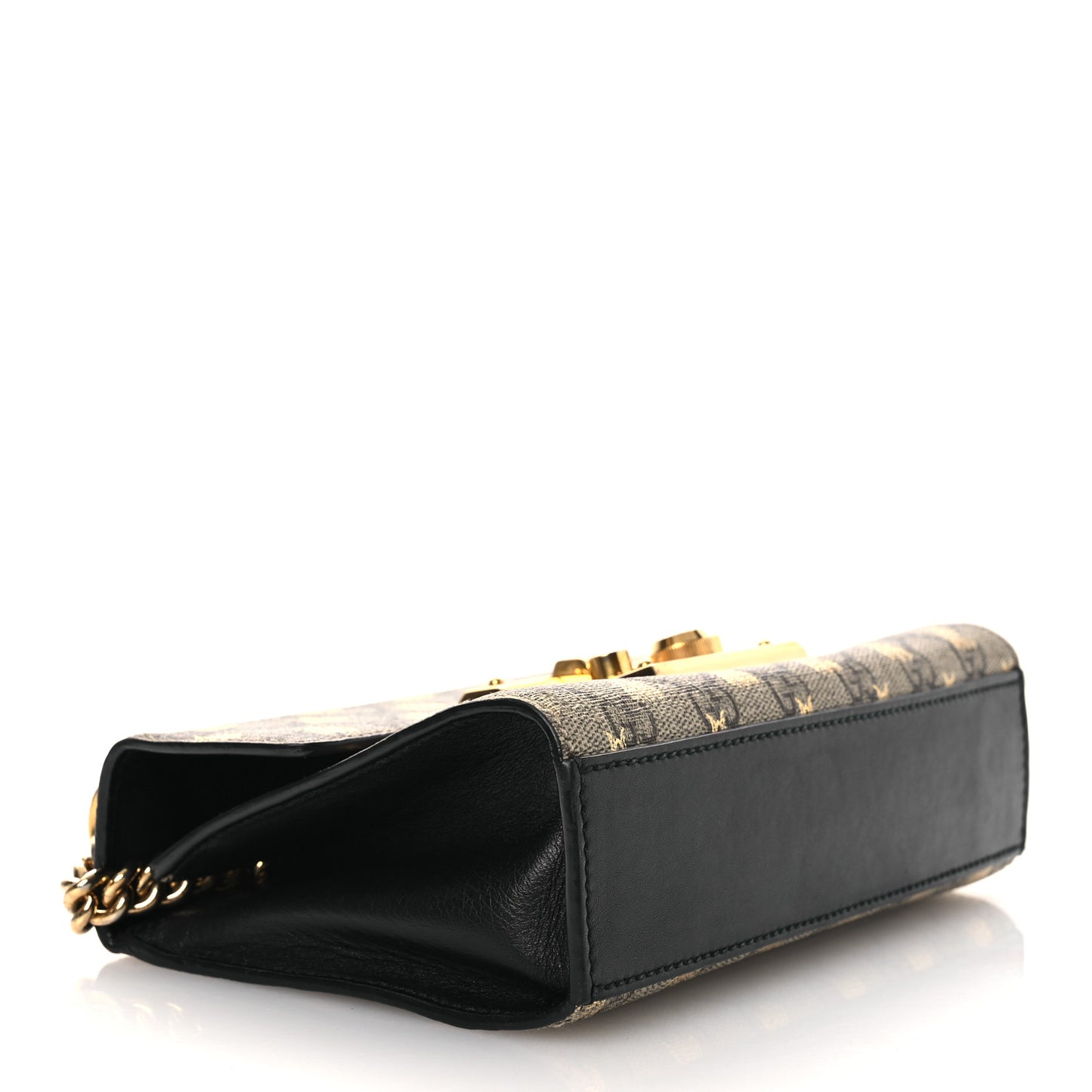 GG Supreme Monogram Bees Small Padlock Shoulder Bag Black