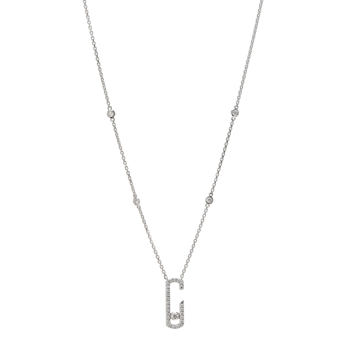 X GIGI HADID 18K White Gold Diamond Move Addiction Pave Necklace
