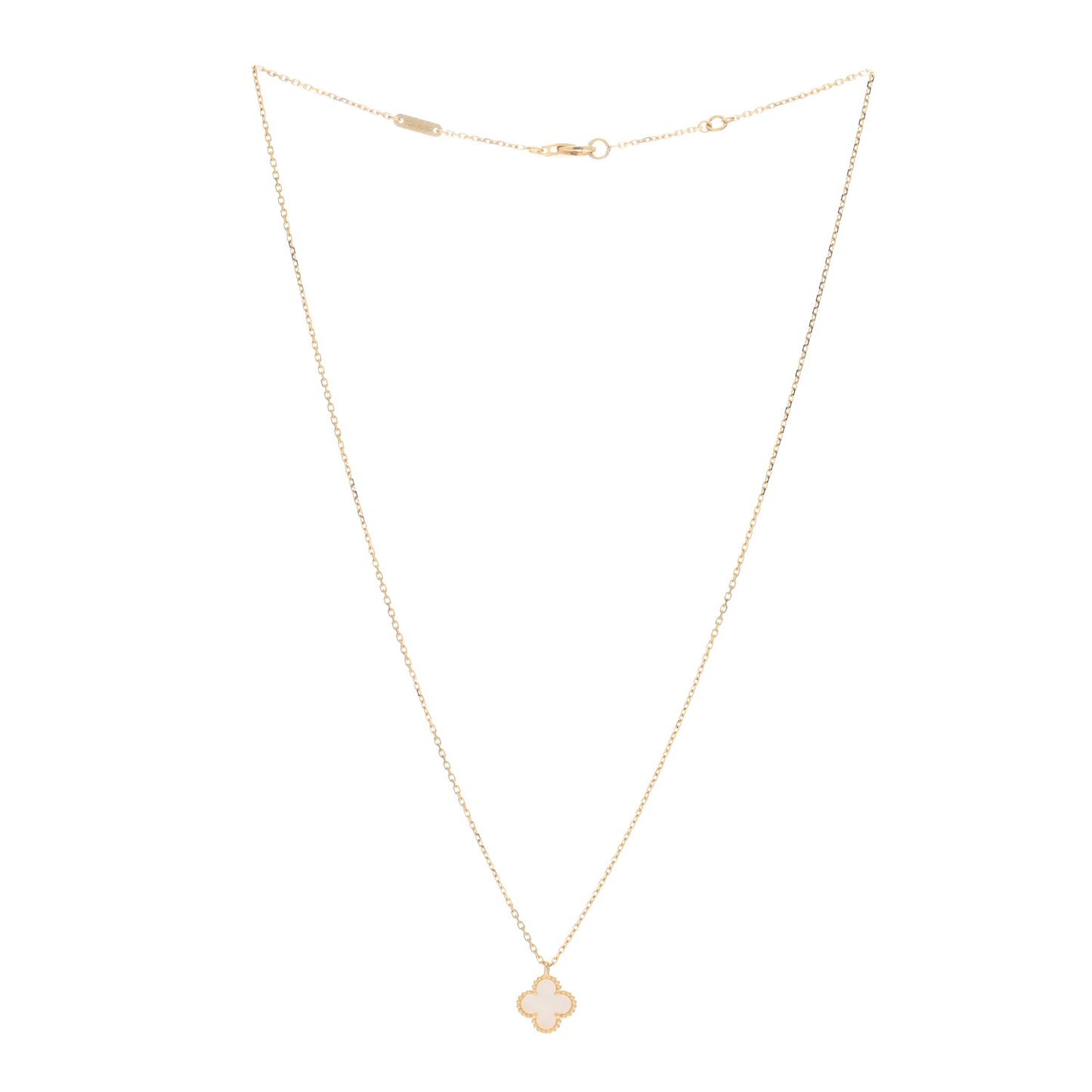 18K Yellow Gold Mother of Pearl Sweet Alhambra Pendant Necklace