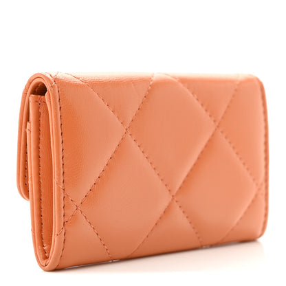 Chanel Lambskin Quilted Chanel 19 Flap Card Holder Brown 3 of 8