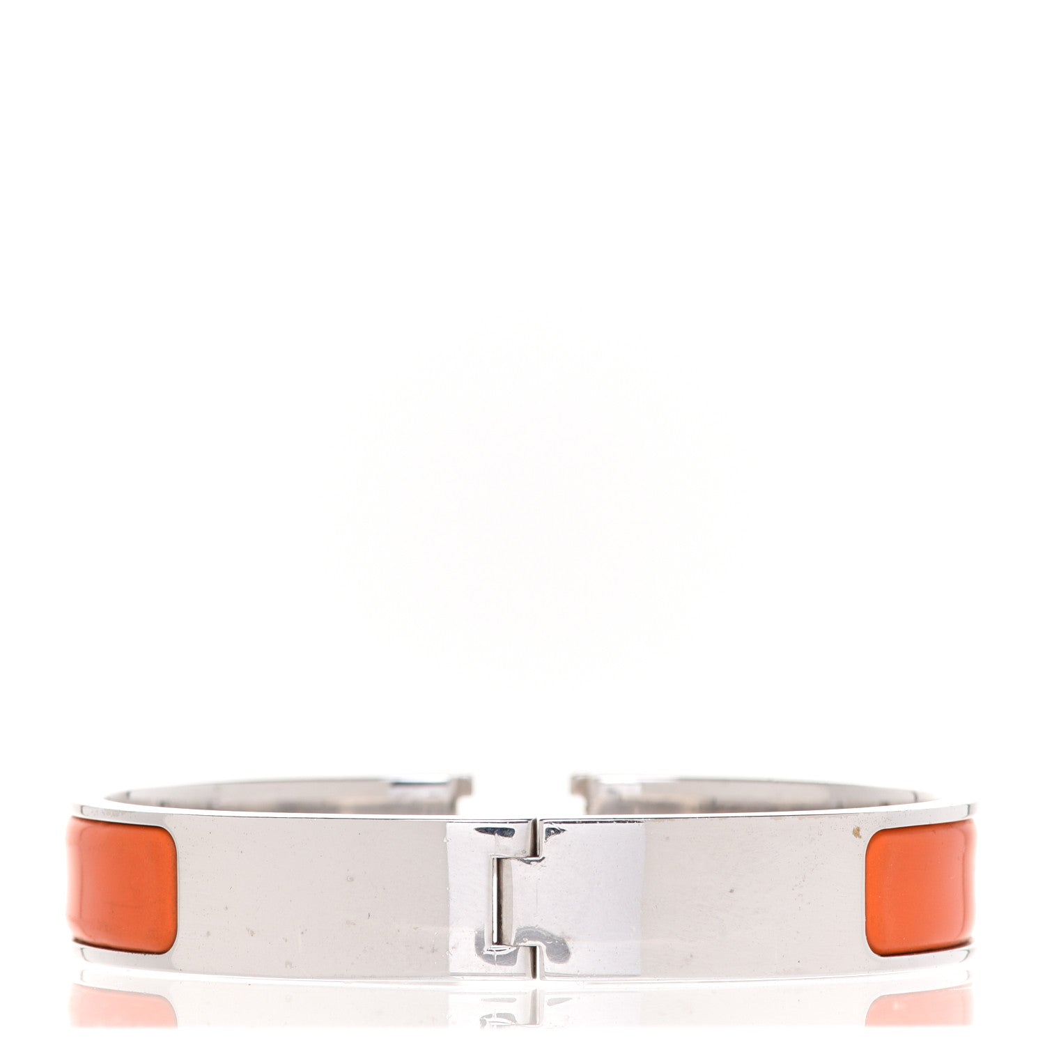 Hermes Enamel Narrow Clic Clac H Bracelet GM Orange 3 of 6