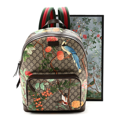 Gucci GG Supreme Monogram Tian Web Small Day Backpack Beige Multicolor New Acero 11 of 11
