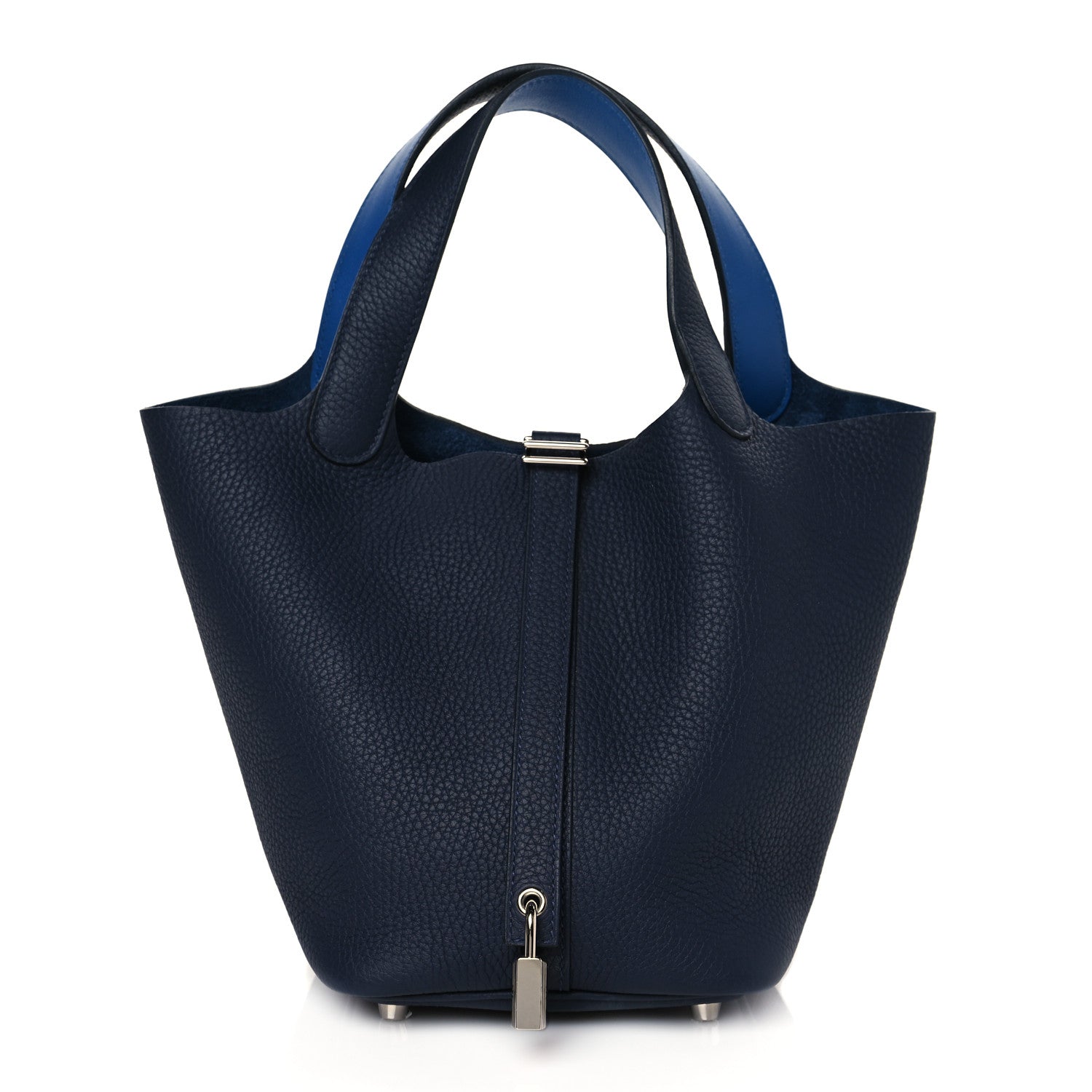 Hermes Taurillon Clemence Eclat Picotin Lock 18 PM Bleu Nuit Bleu Zellige 1 of 10