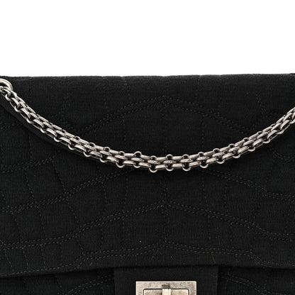Chanel Jersey Coco's Croc 2.55 Reissue 226 Flap Black 8 of 10