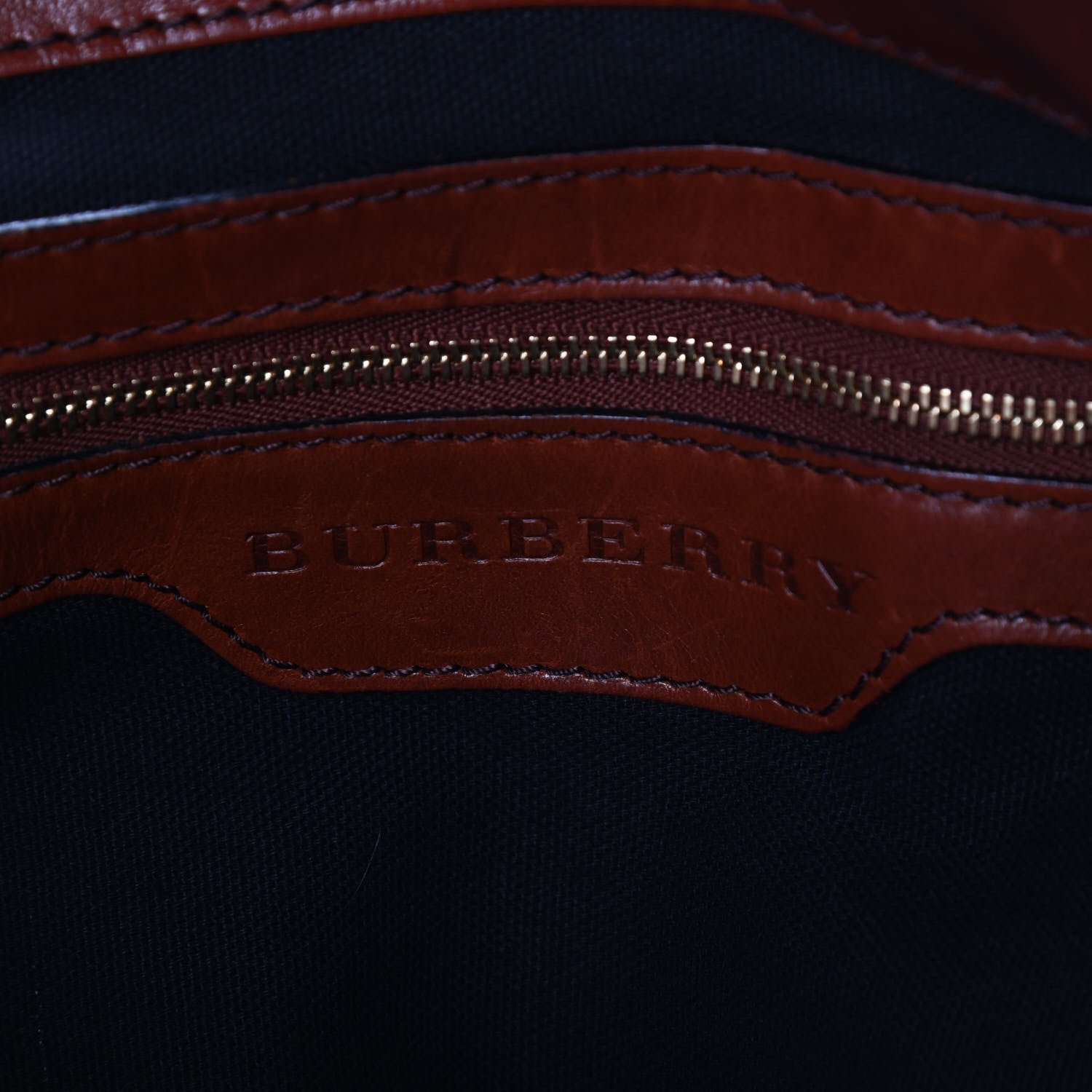 Burberry House Check Bridle Calfskin Medium Gosford Hobo Dark Tan 5 of 9