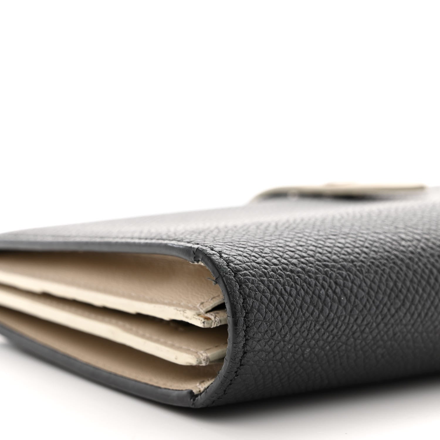 Celine Grained Calfskin Large Multifunction Strap Wallet Black Chalk 9 of 12