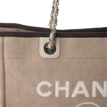 Chanel Canvas Small Deauville Tote Beige Brown 9 of 9