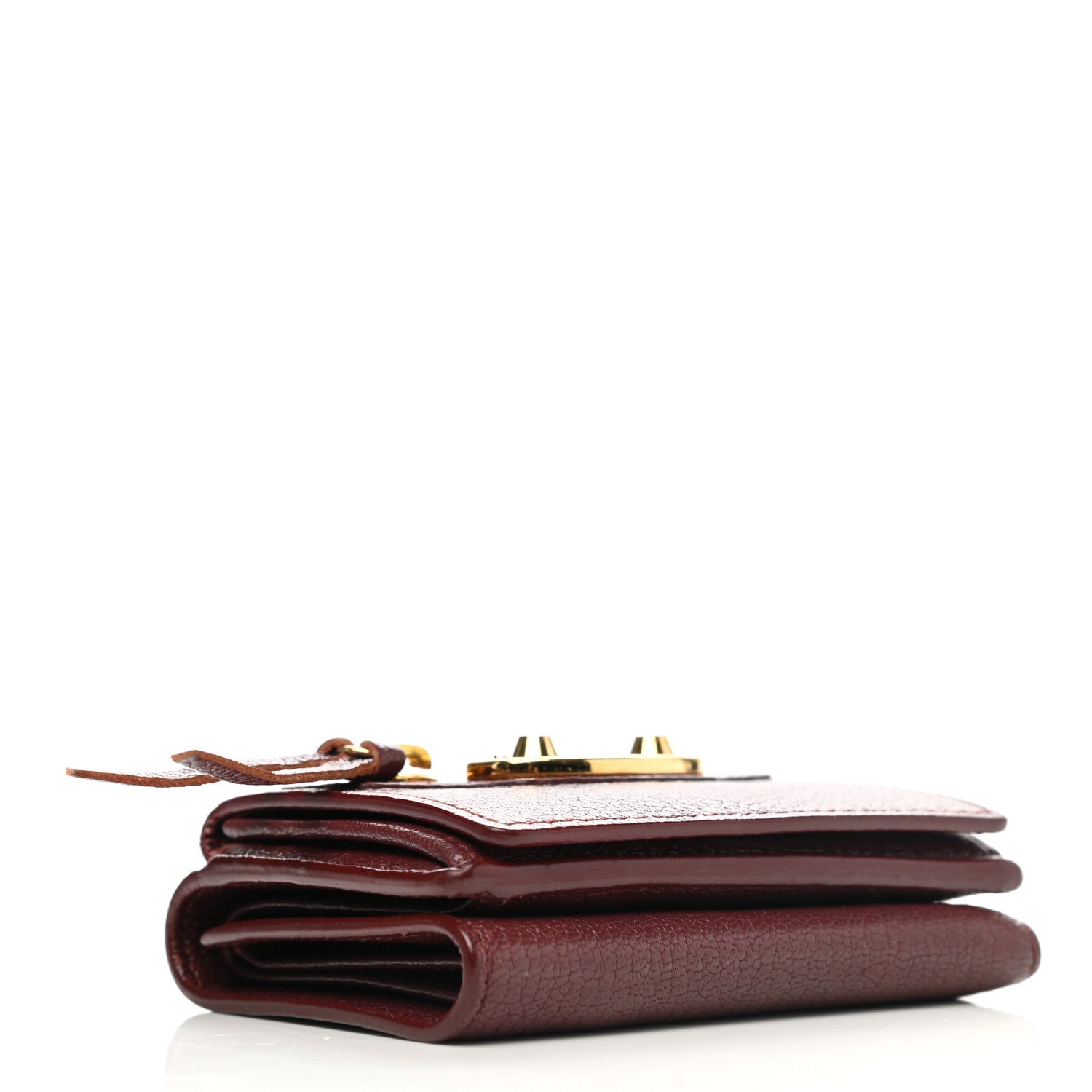 Balenciaga Chevre Gold Metallic Edge Hardware City Mini Wallet Bordeaux 4 of 8