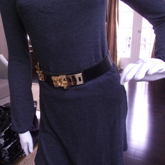 Leather Collier De Chien Belt Black