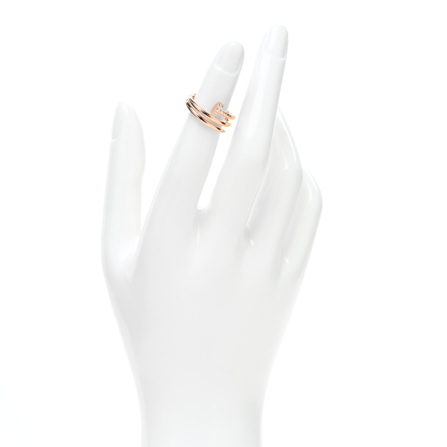 Cartier 18K Pink Gold Diamond Double Juste Un Clou Ring 48 4.5 2 of 5