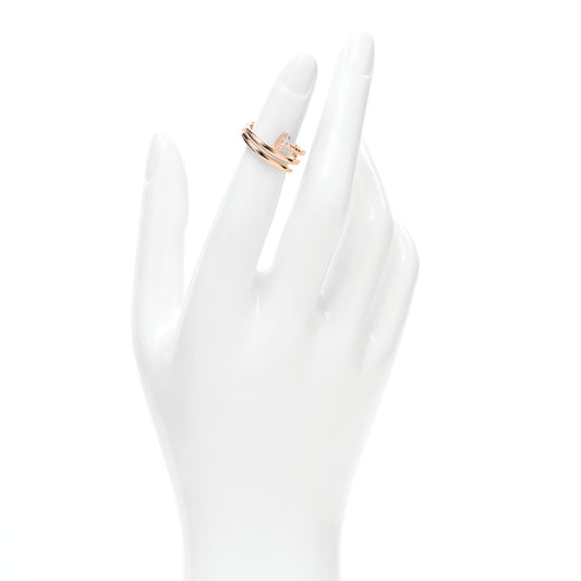 18K Pink Gold Diamond Double Juste Un Clou Ring 48 4.5