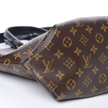 Louis Vuitton Monogram Flower Zipped Tote MM Black 7 of 9