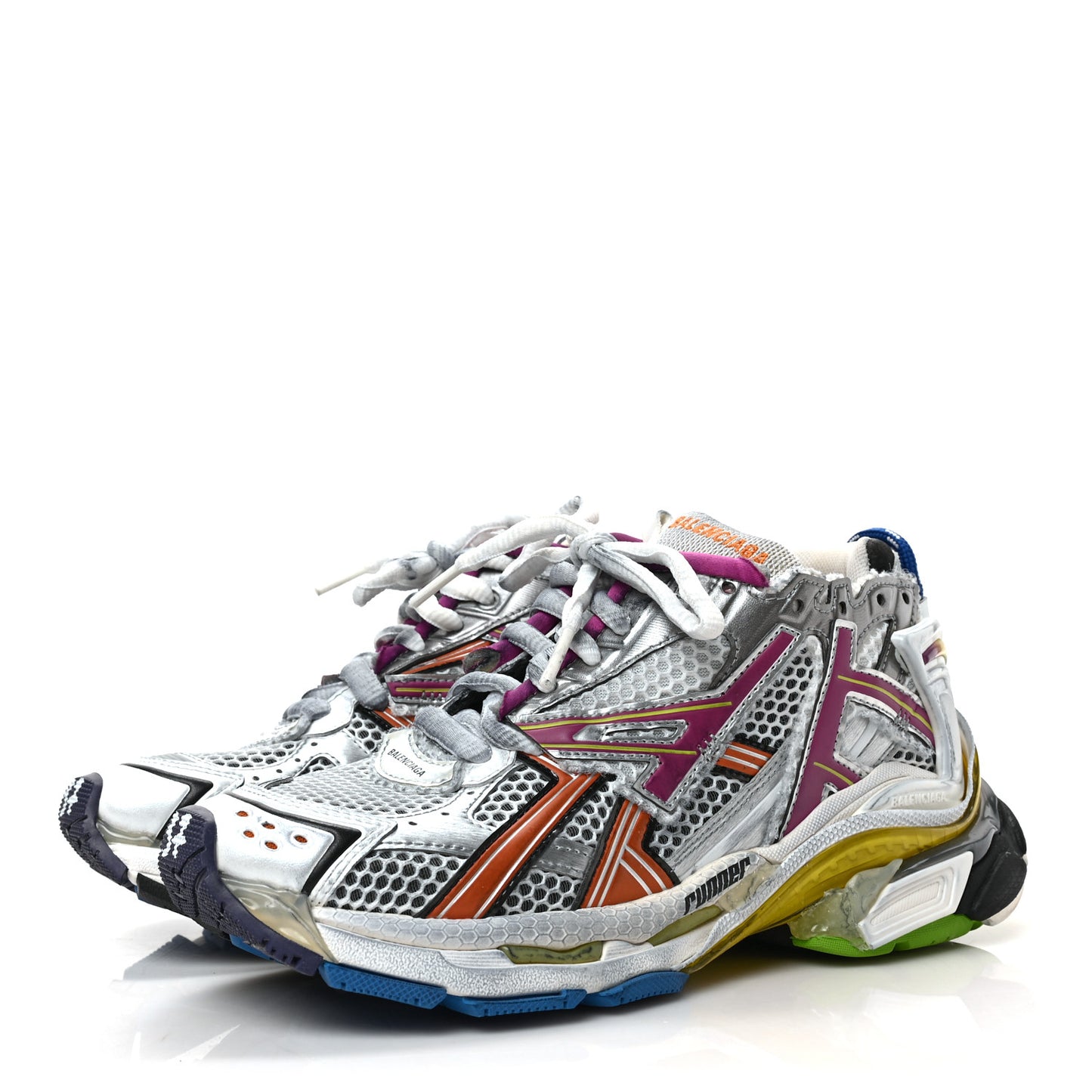 Mesh Rubber Womens Runner Sneakers 37 Multicolor