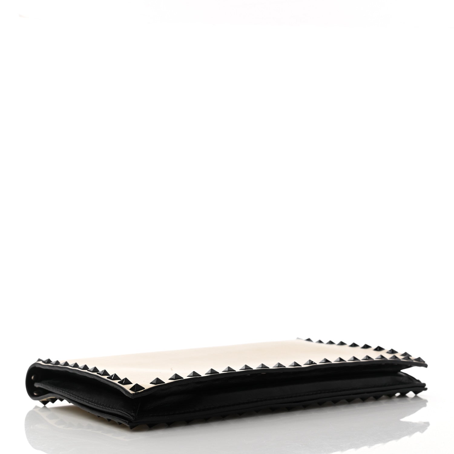 Valentino Garavani Nappa Rockstud Wristlet Clutch Black Light Ivory 4 of 9