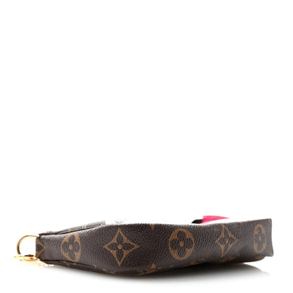 Louis Vuitton Monogram 2019 Christmas Animation Mini Courchevel Pochette Accessories Fuchsia 4 of 8