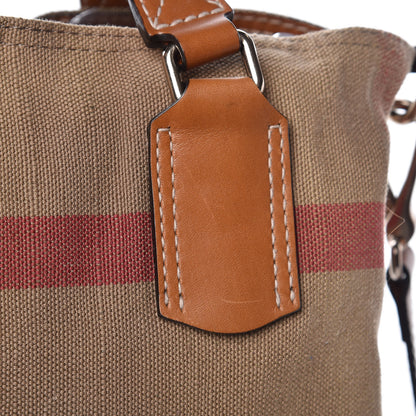Burberry Canvas Mega Check Medium Tottenham Brit Tote Saddle Brown 16 of 16