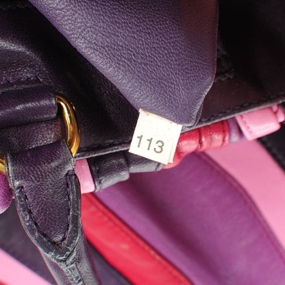 Prada Nappa Trembled Blossoms Stripes Shoulder Bag Ibisco Viola 7 of 7
