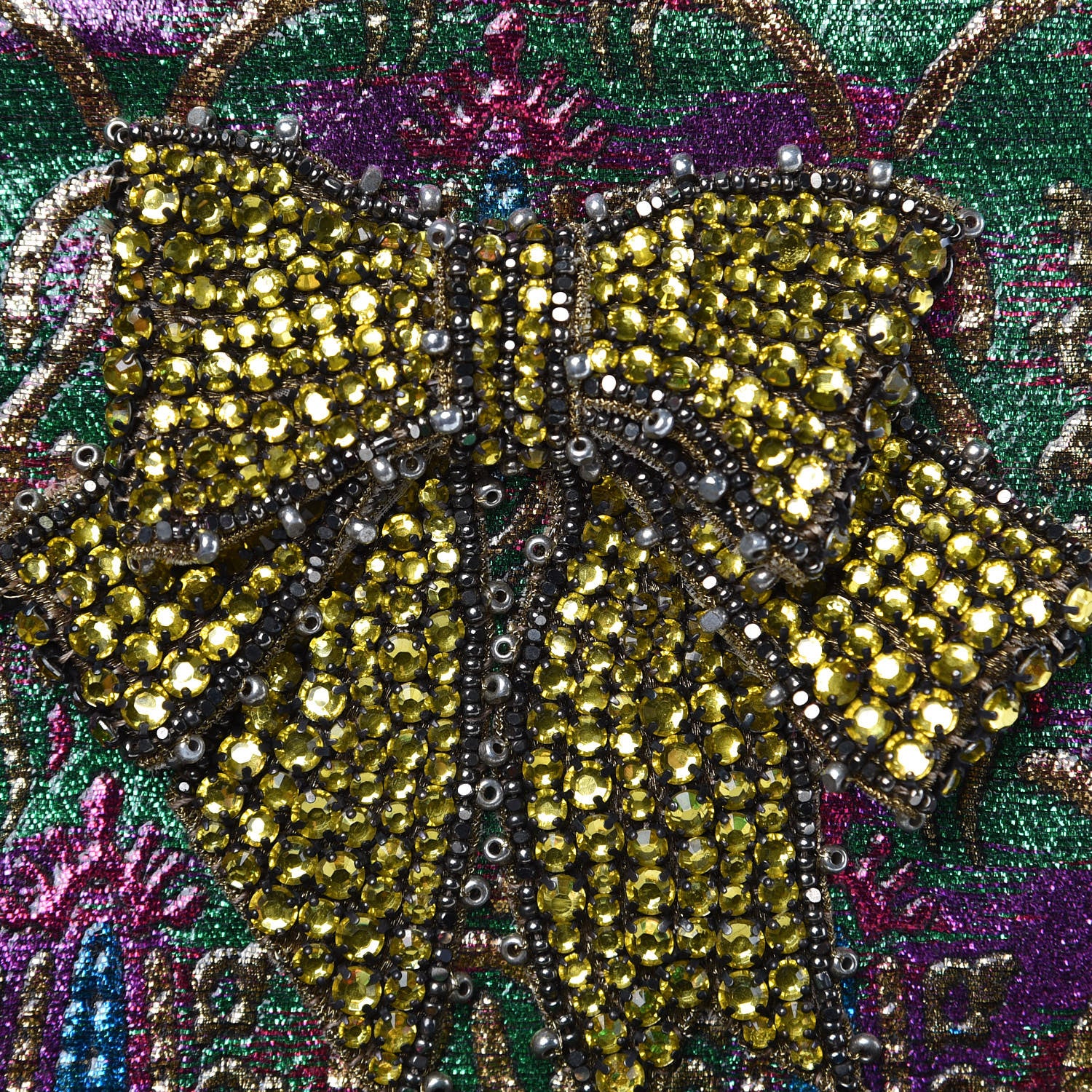 Gucci Brocade Animalier Bow Drawstring Backpack Multicolor 8 of 11